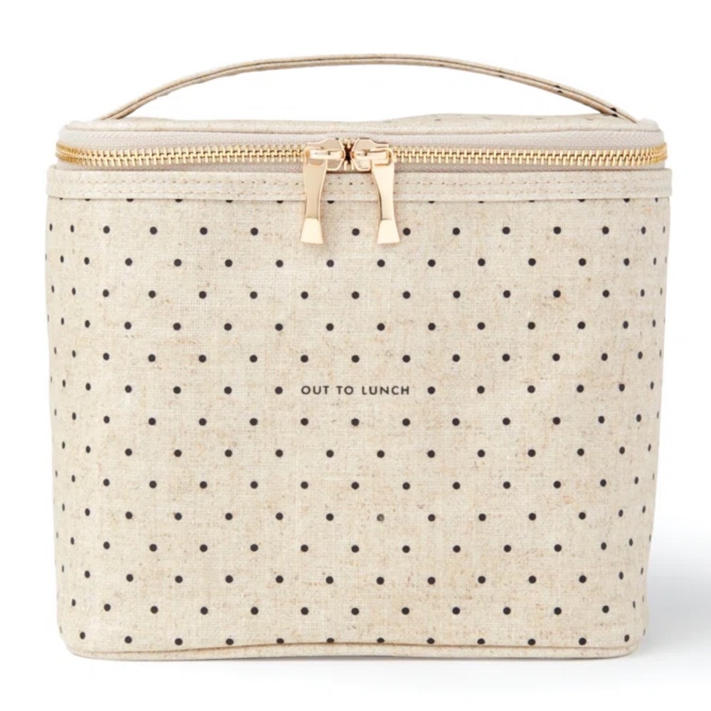 Kate Spade Cream Polka Dot Lunch Bag “OUT TO LUNCH” lunch tote